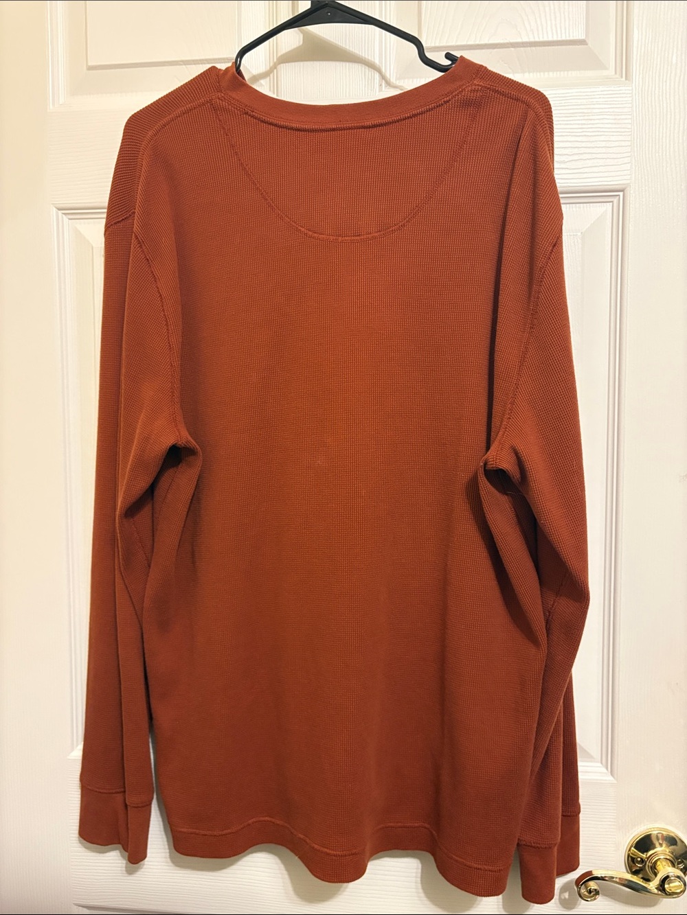 Saddlebred Long Sleeve Henley in Rust‎ Brown - Picture 8 of 12